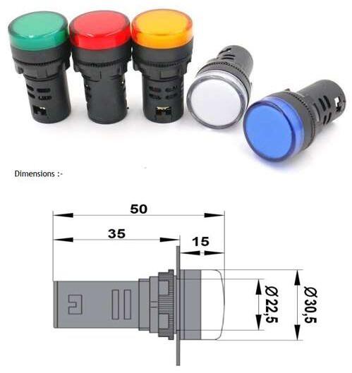 LED Indicator, Color : Red, Yellow, Blue, Green, Amber