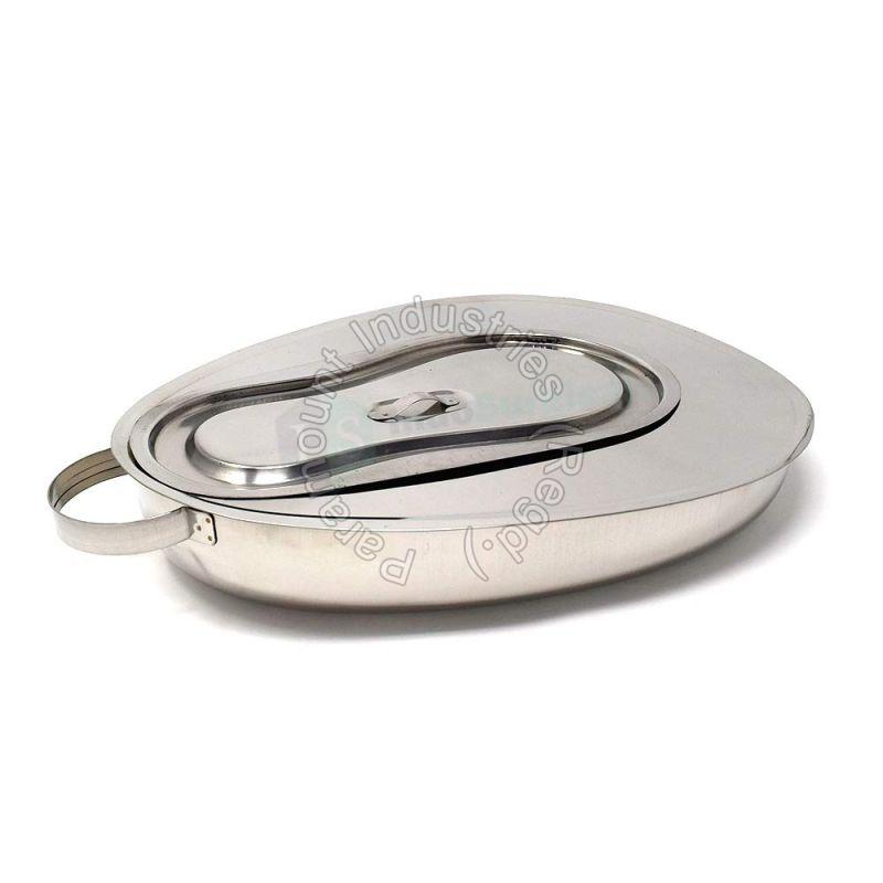 Polished Stainless Steel Bedpan, for Clinical, Hospital, Feature : Easy To Clean