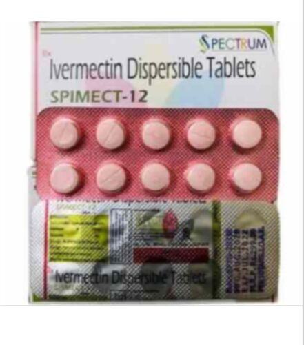 Spimect-12 Ivermectin Tablets, Packaging Size : 10*10 Box (100 Tablets)