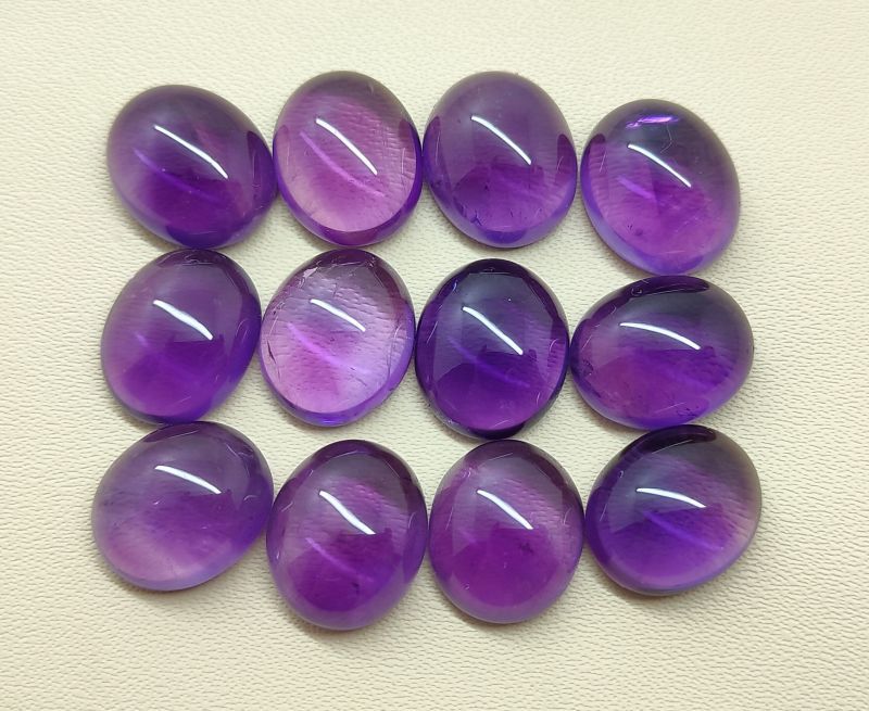 Polished Amethyst Gemstone Cabochon, for Bracelet, Earring, Necklace, Feature : Healing, Serenity