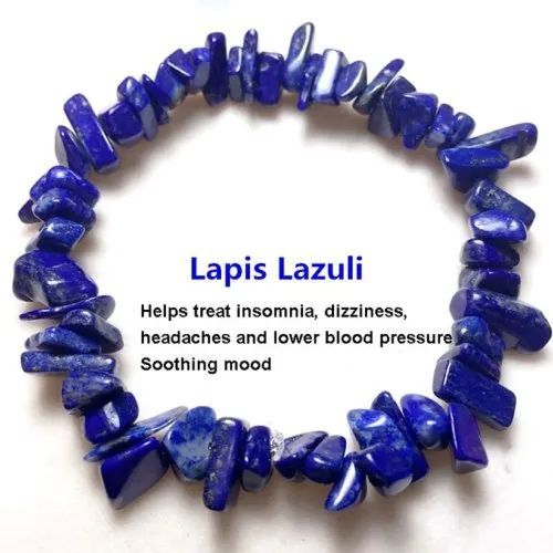 Marka Jewelry Lapis Lazuli Chips Bracelet, Shape : Round