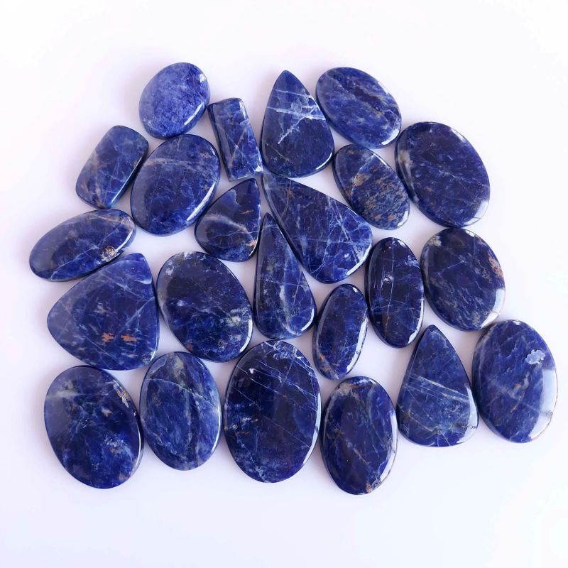 Polished Sodalite Cabochon, for Bracelet, Earring, Necklace, Feature : Healing, Serenity, Peace
