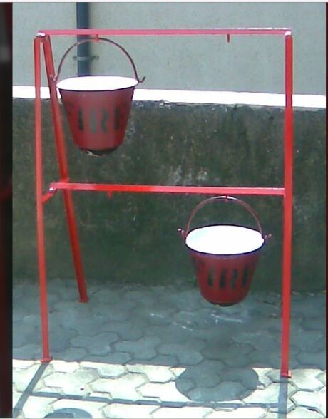 Fire Bucket Stand, Color : Red, Red