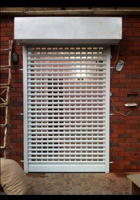 Rectangular Aluminum Punched Rolling Shutter, Specialities : Cost Effective, Rust Proof, Durable, High Performance