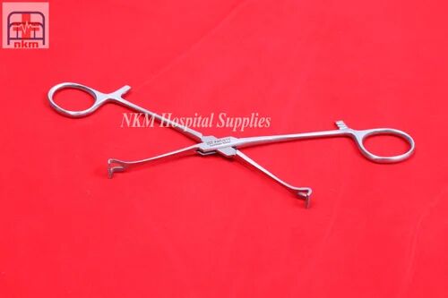Stainless Steel 30 gm Medical Babcock Forceps, for Used to grasp delicate tissue., Size : 7 inch (Length)