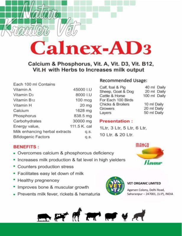 Calnex-AD3 Syrup, for Animals, Purity : 100%