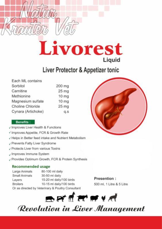 Livorest Liquid, For Animals, Purity : 100%
