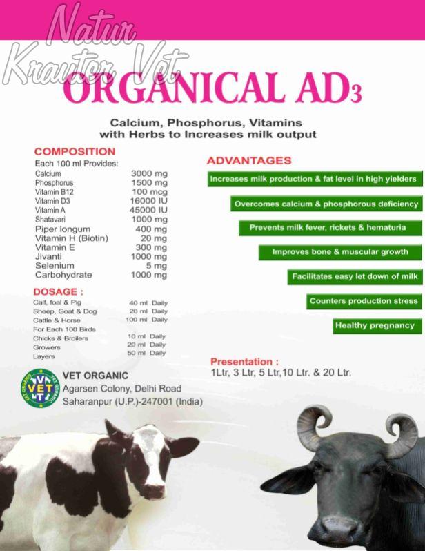 Organical AD3 Vet Bolus, for Animals Use
