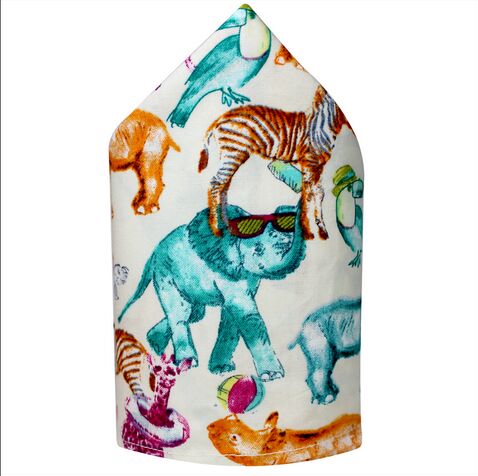 Pure Egyptian Cotton Circus Print Pocket Squares, Size : 12 X 12