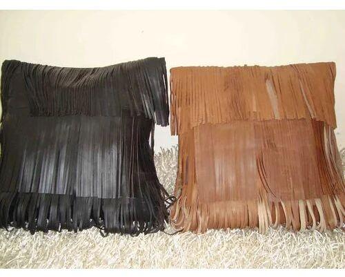 Plain Leather Cushion Covers, Shape : Square