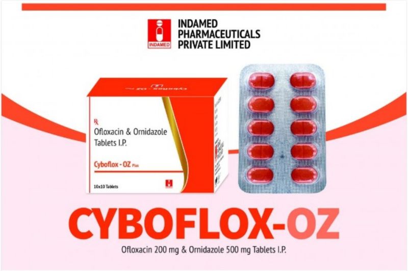 Red Cyboflox-OZ Tablet, Packaging Type : Strips