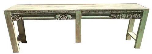 Green Rectangular Wooden Console Table