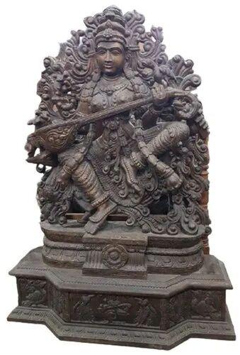 Wooden Saraswati Statue