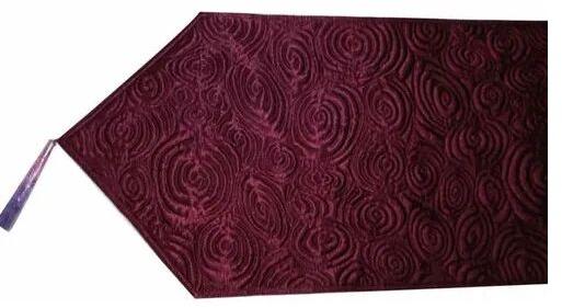 Maroon Polyester Table Runner, Size : 33x250cm