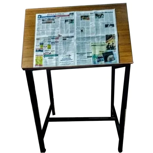 smooth Metal + Wood News paper reading stand, Size 51.5"H x 36"W x 24