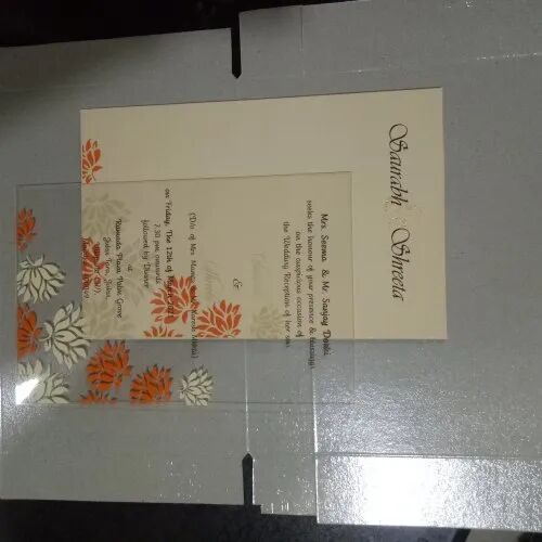 Acrylic Invitation Card, Color : Transparent, Frosty