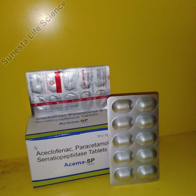 Aceclofenac Paracetamol Serratiopeptidase Tablets