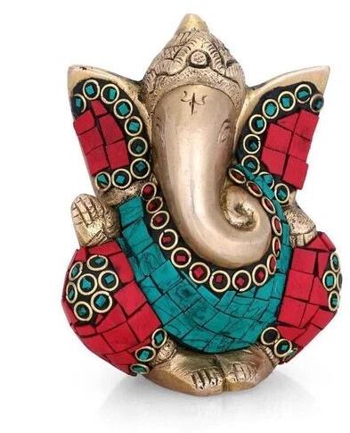 Brass Decorative Ganesha Statue, Color : Multicolor