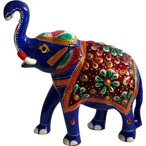 Metal Elephant Statue, Color : Multicolor