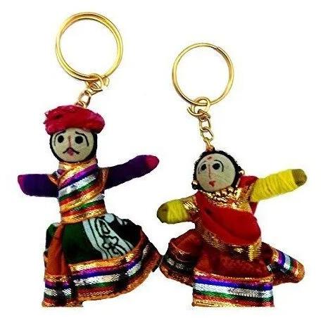 Rajasthani Puppets Key Chain, Color : Multicolor