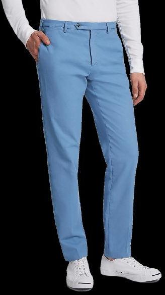 Cotton Blue Mens Casual Trousers, for Breathable, Pattern : Plain