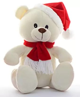 Christmas Bear Soft Toy, for Baby Playing, Feature : Colorful Pattern, Light Weight