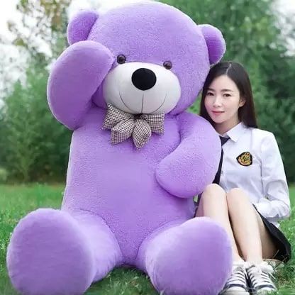 Purple Teddy Bear Soft Toy, for Baby Playing, Feature : Colorful Pattern