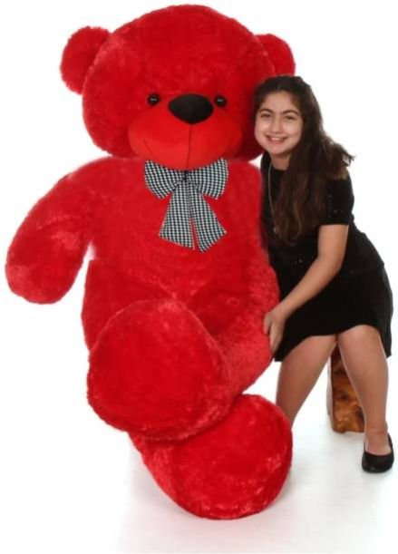 Plain Red Teddy Bear Toy, Technics : Handmade