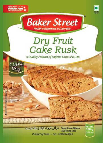 Crunchy Dryfruit Cake Rusk, Packaging Type : Plastic Pouch