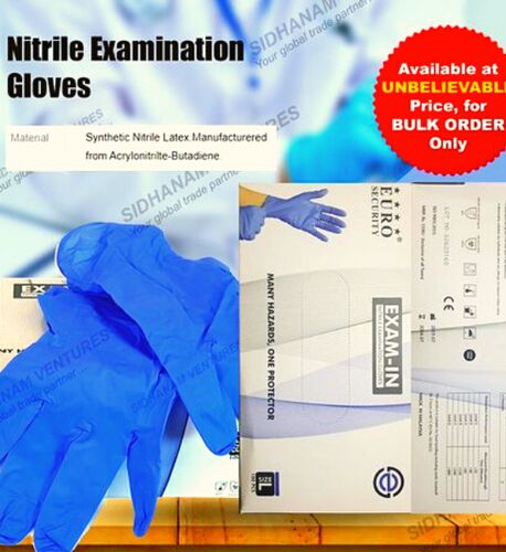 Nitrile Examination Gloves, Size : 7 inches
