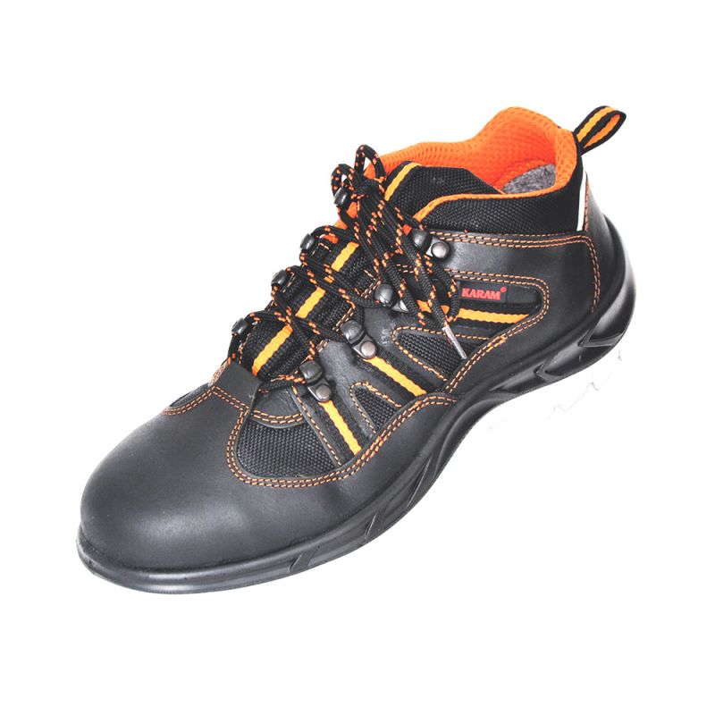 Executive Sporty Lace-up Black Leather Safety Shoes