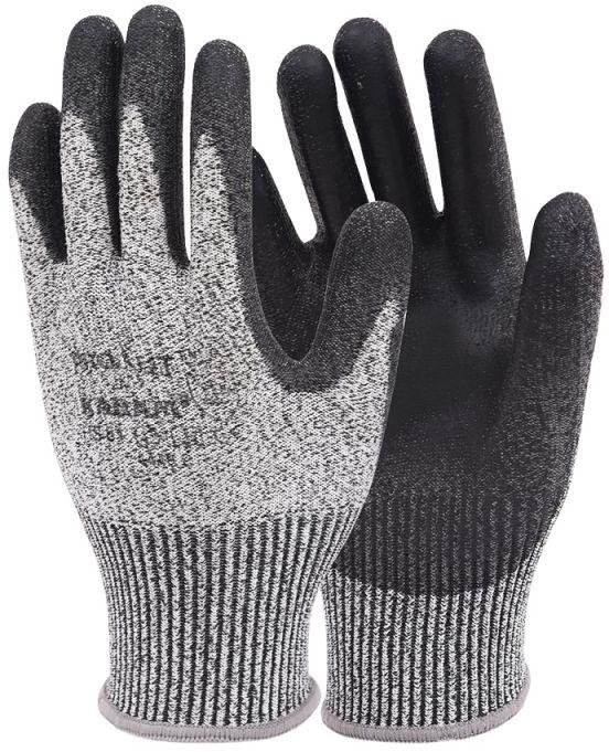 HPPE Liner with Black PU Coating Gloves