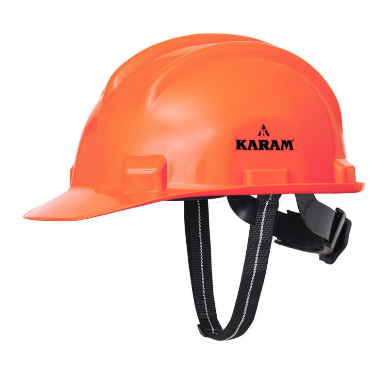 Safety Helmet with Protective Peak with Ratchet Type Adjustment