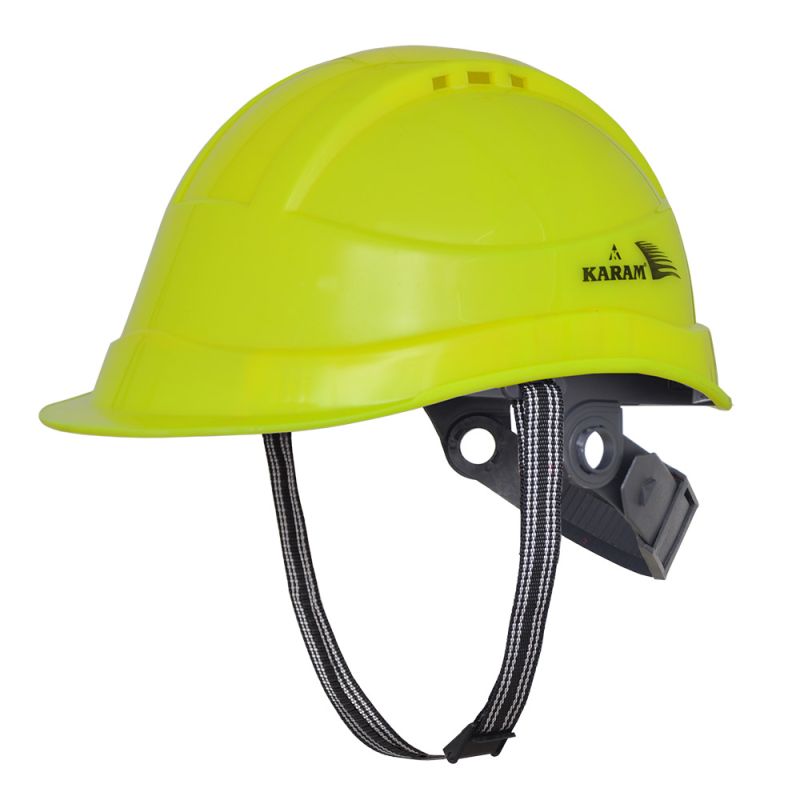 Safety Helmet with Protective Peak with Slider Type Adjustment and Ventilators
