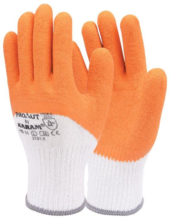 White Liner with Orange Crinkle Latex Gloves