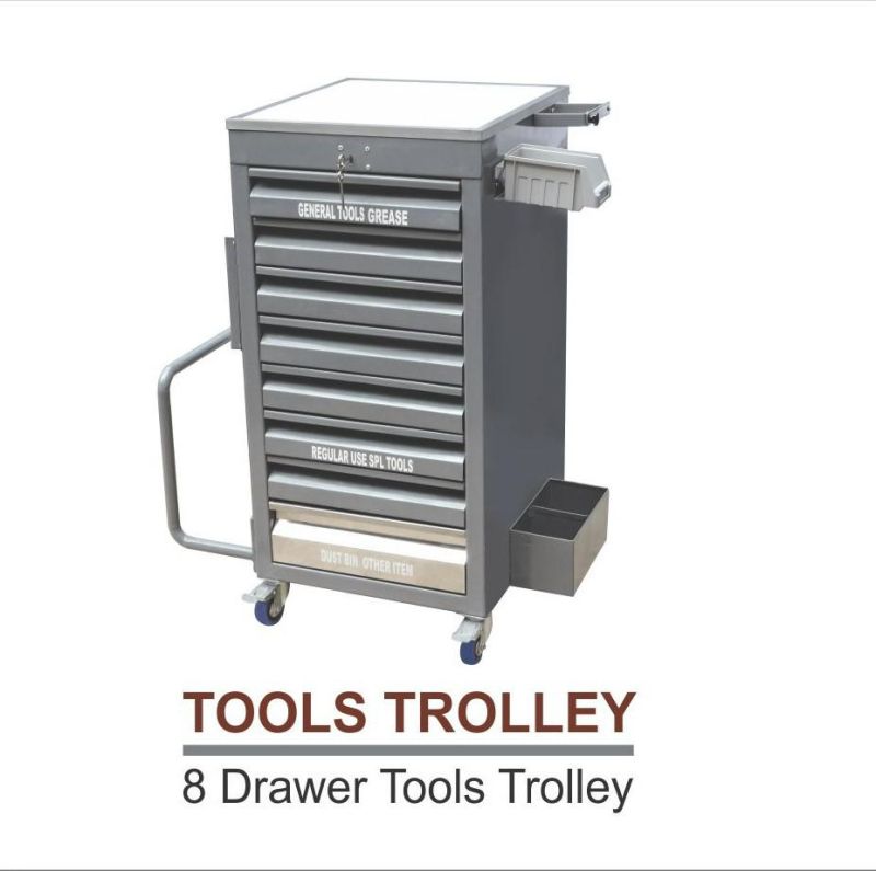 Rectangular Metal Manual 8 Drawer Tool Trolley, for Industrial