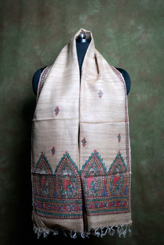 Ghicha Madhubani Hand Painted Stole, Technics : Attractive Pattern