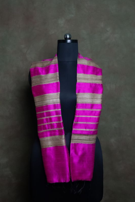 Anuttara Glossy Finish Pink Silk Stole, Technics : Attractive Pattern