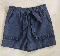 ARA Cotton Chambray Womens Frill Pocket Shorts, Size : XL