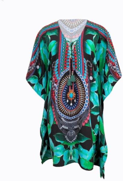 Womens Short Printed Kaftan