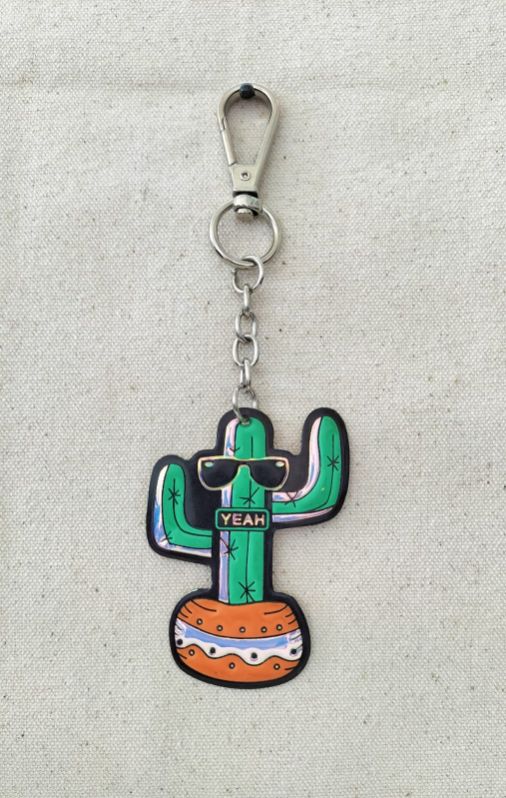 Silicon Cactus Keychain