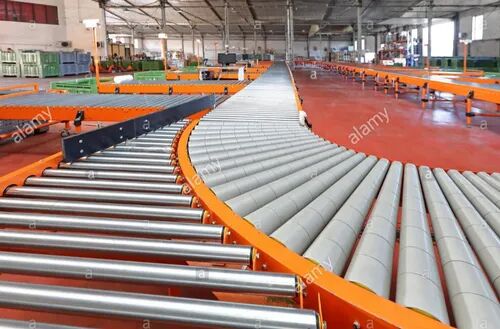 Orange Stainless Steel Roller Conveyor, Capacity : 100 kg
