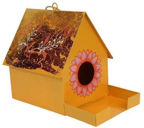 Metal Hanging Bird House, Color : Yellow, Multicolor