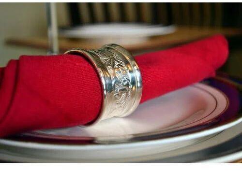 Round Brass Embossed Napkin Ring