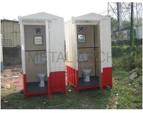 Portable Toilet Cabin, Color : White, Orange