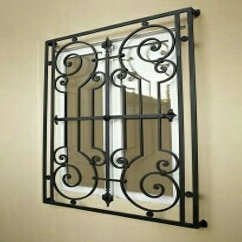 Painted Wrought Iron Window Grills, For Home, Hotel