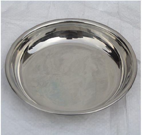 Round Stainless Steel Halwa Plate, for Home, Color : Silver