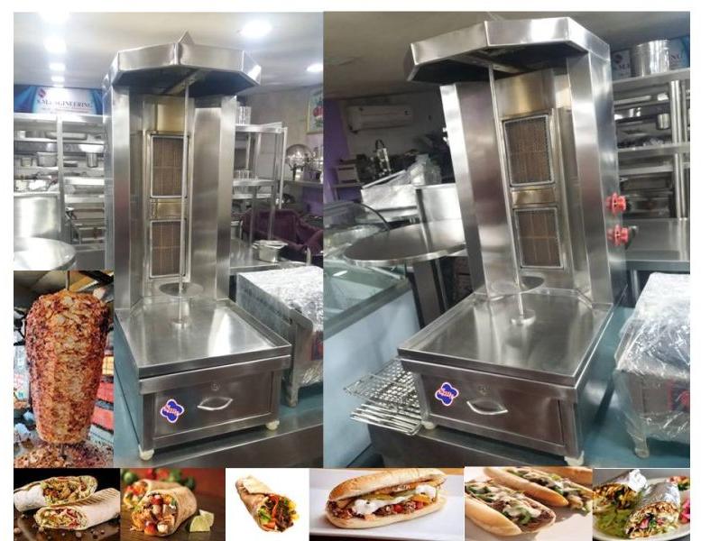 Silver Electric Shawarma Machine, for Commercial Kitchen, Voltage : 220V