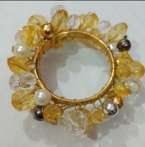 Plastic Beads Brass Napkin Ring