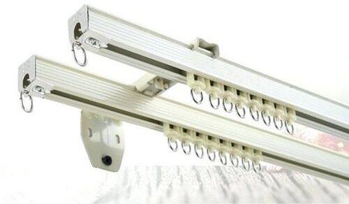 Steel Hand Operated Curtain Tracks, Color : White